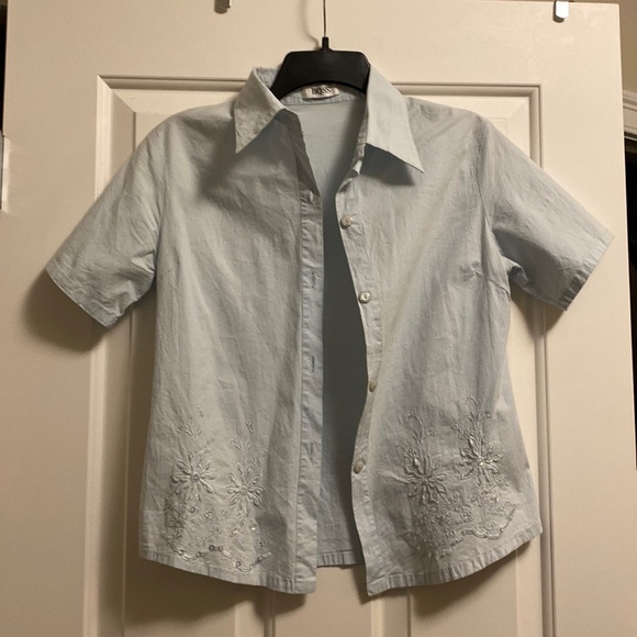 Tops Vintage Embroidered Button Down Shirt Poshmark